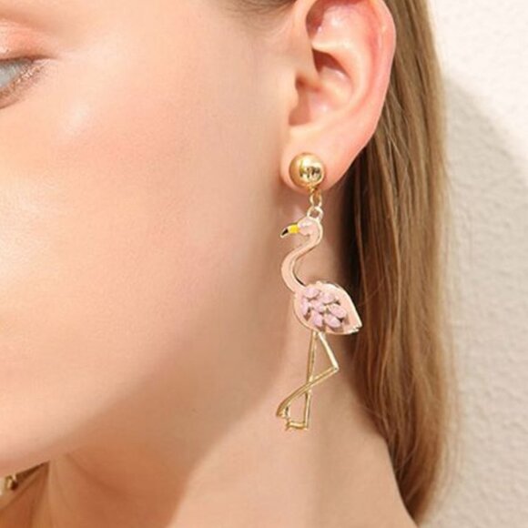 Pink Flamingo Earrings - Picture 3 of 4